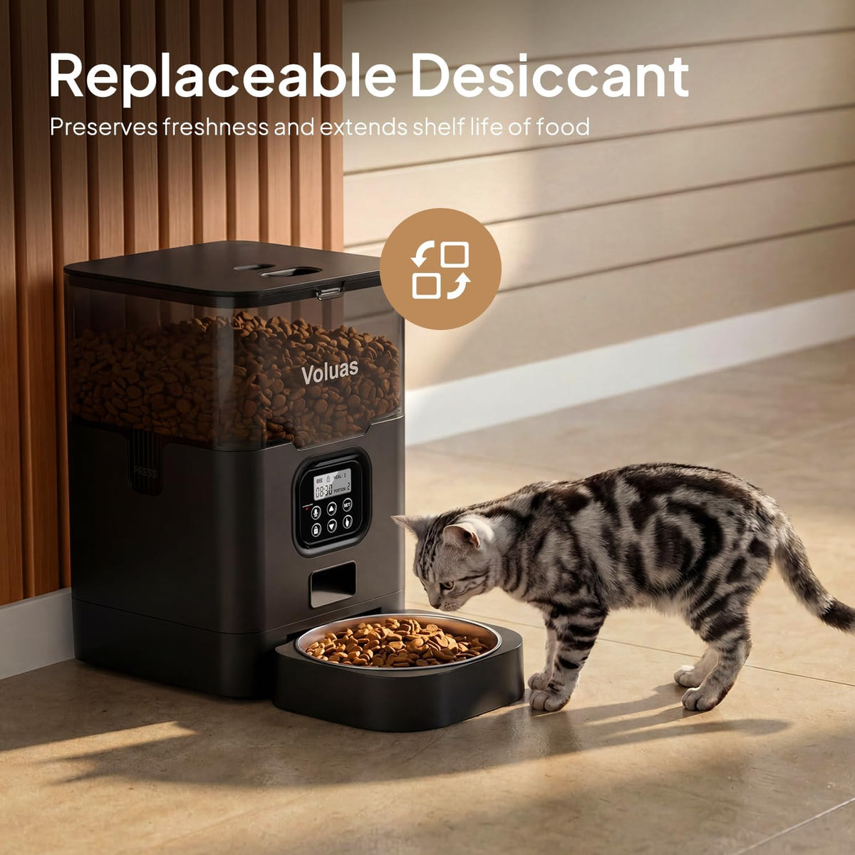 Automatic Cat Feeder, 4L Timed Dry Food Dispenser for Cats & Dogs