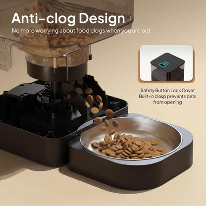 Automatic Cat Feeder, 4L Timed Dry Food Dispenser for Cats & Dogs