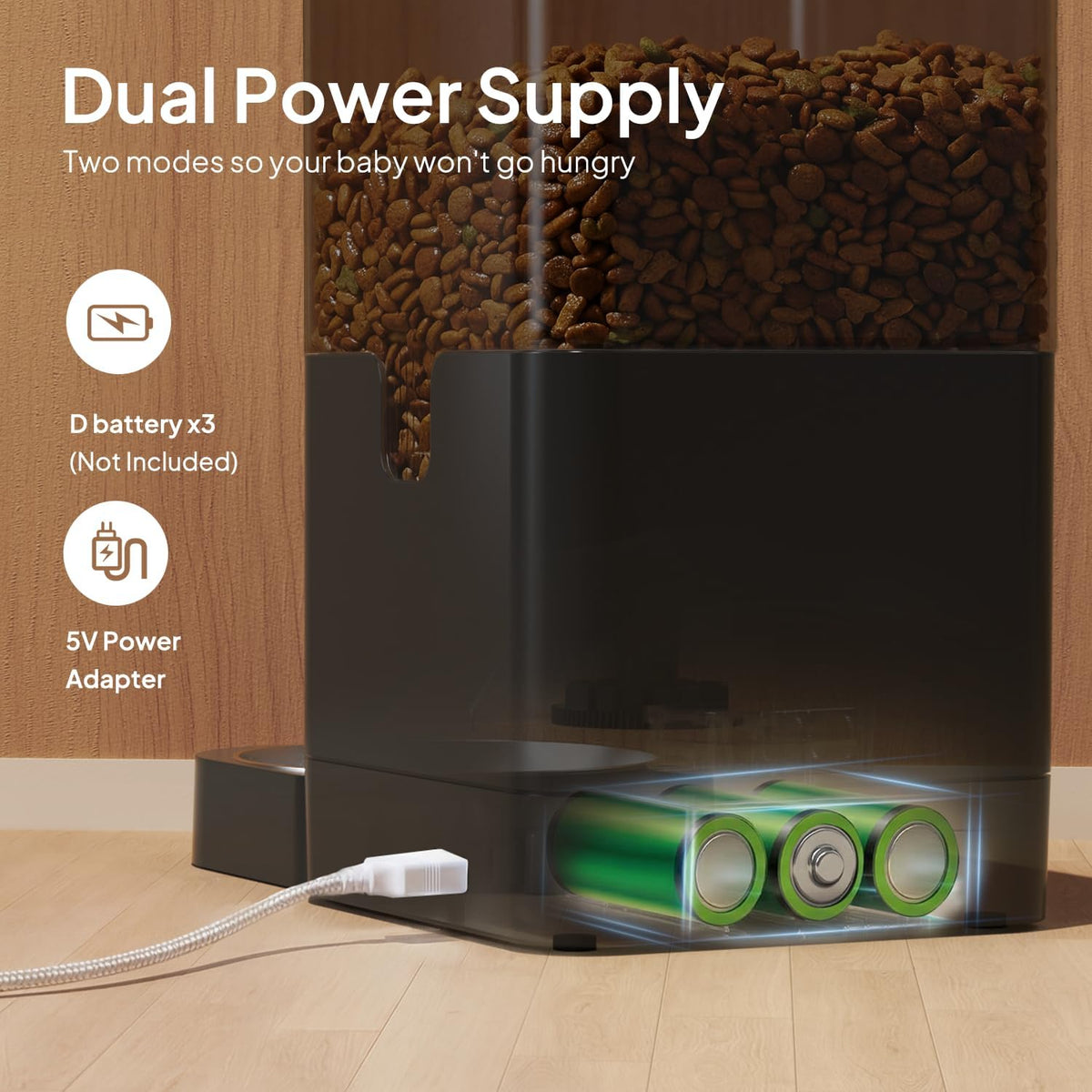 Automatic Cat Feeder, 4L Timed Dry Food Dispenser for Cats & Dogs